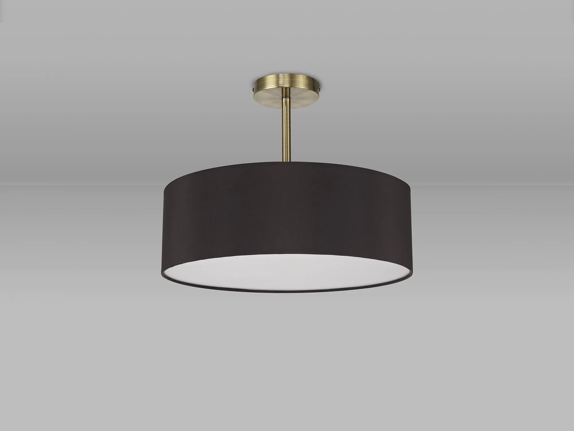 Baymont 45cm Semi Flush 5 Light Antique Brass, Black DK0743  Deco Baymont AB BL